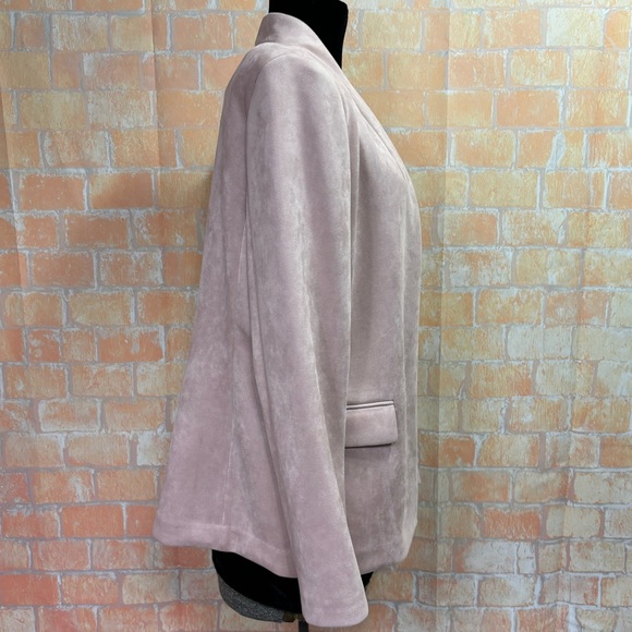 Calvin Klein Pink Microsuede Open Front Blazer - Picture 5 of 9